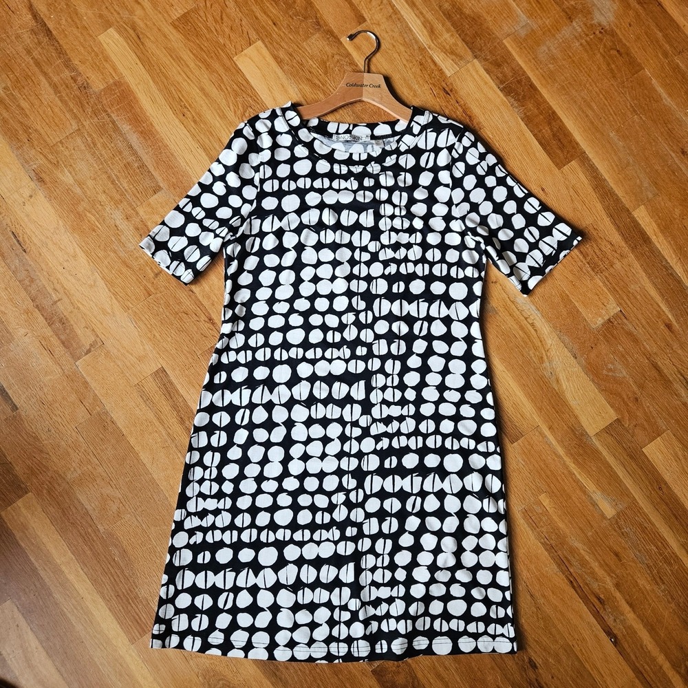 Sno Skins Dress Size M Black White‎ Minimalist Geometric Stretchy Jersey Knit - Picture 6 of 11